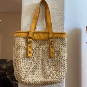 Lucky brand yellow straw bag